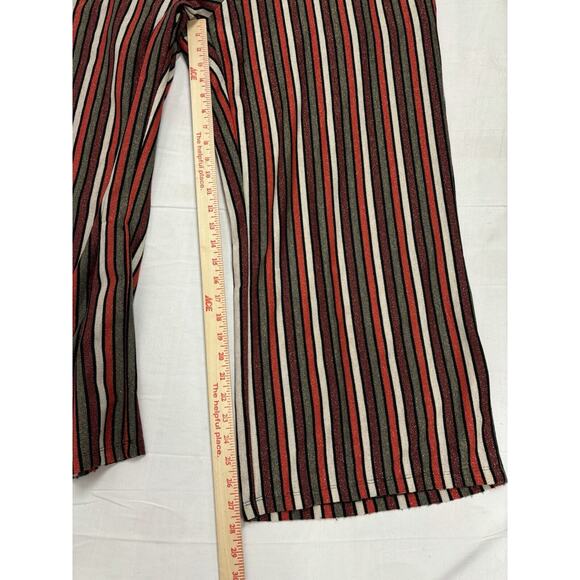 Anthropologie Pleione Wide Leg Stripe Cropped Pant Sparkle Elastic Waist 2X - Picture 5 of 11